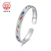 Pulsera de Plata Pura 9999 Pluma de Fénix Plata Pulsera Abierta de Plata Esterlina Nueva para Mujer Regalo de Cumpleaños Día de la Madre