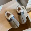 Sapatos Birkenstock Estilo Coreano Saturno Caramelo para Crianças em Veludo, Sapatos de Algodão Retrô para Meninos e Meninas, Sapatos Quentinhos da Moda com Solado Macio