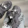Tênis Plataforma Dad Shoes de Tela para Mulheres 2025 Outono e Inverno Novo Estilo Versátil Popular Que Aumenta a Altura Casual Sapatos Femininos Ins