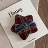Pinza para el pelo de niños para Año Nuevo con lazo, Pinza de tela de alta gama para flequillo lateral para niñas pequeñas, Accesorio para el pelo rojo de otoño e invierno