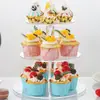 Soporte Popular de Acrílico para Pasteles Transfronterizo, Mesa de Postres Redonda de Torre Multi-Nivel, Soporte Transparente para Exhibición de Postres