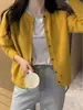 Cárdigan de punto grueso con cuello redondo para mujer, nueva colección otoño/invierno 2026, estilo coreano, suéter simple y estilizado, prenda exterior versátil, moderno