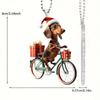 Colgante Acrílico Perrito Paseo Navideño Decoraciones Transfronterizas Nuevas para Interior de Coche Colgante para Árbol de Navidad