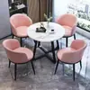 Mesa y Sillas de Negociación de Lujo Ligero para Cafeterías y Tiendas de Té con Leche, Mesas de Ocio para Recibir Invitados, Mesas Redondas Pequeñas Convenientes para Recepción y Oficina