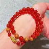 Pulsera de Ágata Roja Sangre de Paloma y Sándalo Transparente como el Hielo y Humectante 7A de Alta Calidad para Mujer