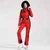 Nuevo traje de esquí de una pieza profesional para mujer para esquí al aire libre con doble tabla, a prueba de viento, cálido, impermeable, ajustado, alta elasticidad, traje de esquí transfronterizo para mujer