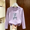 Camiseta de Algodão Puro para Meninas Primavera e Outono, Blusa Básica Elegante de Manga Longa para Crianças Mais Velhas, Coleção Primavera e Outono 2026