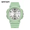 Relojes de Cuarzo Sanda para Hombres y Mujeres para Estudiantes de Secundaria con Números Grandes, Silenciosos, Resistentes al Agua, Relojes Específicos para Exámenes, Relojes Deportivos con Doble Calendario