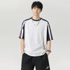 Camiseta de Manga Corta con Bloques de Color a Cuadros Nasa para Hombre Verano 2025 Nueva Marca de Moda Americana High Street Seda Hielo Media Manga