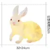 Escultura de Resina de Fibra de Vidro Luminosa de Combinação de 3 Coelhos Lâmpada de Paisagem Formato de Coelho Lâmpada Pequena para Jardim Privado