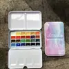 Kit de Tintas Aquarela 24 Cores 36 Cores Tinta Sólida para Nail Art Iniciantes Kit Inicial de Pintura Portátil Atacado