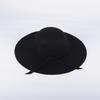 Sombrero de fieltro de ala ancha para mujer de otoño e invierno, cálido, con lazo plano, sombrero de viento europeo y americano para mujer