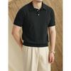 Verano nuevo suéter de manga corta para hombre color combinado POLO solapa negocios slim seda de hielo camiseta para llevar mayoreo transfronterizo