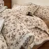 Juego de Ropa de Cama de Cuatro Piezas Estilo Retro de Lino y Algodón Puro Modelo Nuevo 2026 Sábana y Funda de Edredón 100% Algodón y Lino Juego de Cama de Tres Piezas para Dormitorio