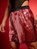Comercio Exterior Transfronterizo Verano Nuevo Hombres Europeos y Americanos Lentejuelas Pantalones Cortos de Escenario Moda Fiesta Sexy Pantalones de Tres Puntos