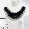 Amazon encaje negro transfronterizo flor tridimensional tapeta cuello delantero nuevo vestido suéter cuello decorativo flor mayoreo