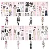 8 adesivos de fantasia de girl group K-pop, adesivos de jogo de montagem de brinquedo para crianças, adesivos de quebra-cabeça de desenho animado DIY