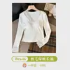 Venta Directa de Fábrica Popular Transfronteriza Suave Sin Costuras Encaje Sexy Cálida Camiseta Interior de Manga Larga para Mujer con Copas Incorporadas para Otoño e Invierno