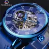 Reloj forisining Fucini A099 para Hombre Moda Casual Popular Azul Mecánico Manual
