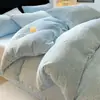 Novo Conjunto de Roupa de Cama de Lã de Leite Espessa de Inverno Conjunto de Quatro Peças Uso Doméstico Lençol de Cama de Fleece Coral com Veludo Extra Conjunto de Três Peças