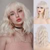 Peluca de fibra química para e-commerce transfronterizo, tocado de peluca, moda europea y americana, cabello rizado, fabricantes al por mayor, cabello rizado pequeño africano, tocado completo