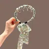 Diadema de corona alta estilo coreano, diadema de borde ancho, diadema para lavarse la cara con dientes, accesorio para el cabello de tela a cuadros de alta gama