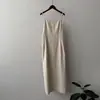 Vestido de tirantes minimalista estilo coreano Beishan Tongshu de Tencel, vestido largo de verano ajustado a la cintura hasta la rodilla 82287