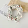 Lenço Quadrado Pequeno 58 Algodão Puro Azul Paisley Lenço de Seda Versátil Estampa Floral Lenço Fino para Pescoço Lenço para Mulheres Atacado