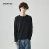 Ropa Masculina Apo Camiseta de Manga Larga para Hombre Transfronteriza, Otoño Lujo Color Sólido Corte Delgado Cuello Henley Top Base.