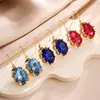 Pendientes de Moda Europeos y Americanos Tiliani de Venta Cruzada Estilo Simple con Cierre Grande de Ocho Garras con Piedras Preciosas Al por Mayor