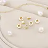 Colar de Contas Cilíndricas de Preservação de Cor 14K Banhado a Ouro Cobre Roda de Contas Soltas Contas Cilíndricas Grossas com Abertura Grande