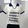 Diseño a la Moda, Elegante Suéter de Punto con Cuello Polo, Camiseta de Manga Corta para Mujer, Sensación de Alta Gama, Fábrica Transfronteriza de Comercio Exterior