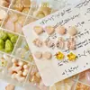 Flor de Cerezo TempranaSentimiento de PrimaveraRosa y VerdeVidrio ChecoHecho a Mano con CuentasPulsera DIYAccesorios de Material para Hacer Pulseras a Mano