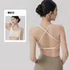 Sujetador de Yoga para Mujer con Tirantes Finos y Espalda Bonita con Almohadillas Extraíbles, Sujetador de Pilates y Fitness, Camiseta de Tirantes Cruzados para Yoga
