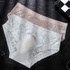 Ropa interior para hombre de comercio exterior transfronterizo, bolsa convexa 3D, letras sexys, seda de hielo translúcida, encaje hueco, calzoncillos finos