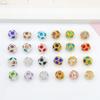 Acessórios de Joias DIY Bola de Flor de Strass 8/10/12mm Contas Espaçadoras de Strass Furo Grande Incrustadas com Diamantes Anel Soldado com Broca Bola de Diamante
