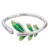 Anillo Hoja Verde Artístico Pequeño Fresco Dulce Mori Hecho a Mano Gota de Pegamento Abertura Anillo Ajustable Suministro Comercio Exterior