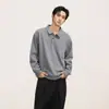 2026 Nova Camisa Polo Pulôver Masculina de Manga Longa, Caimento Solto, Casual de Negócios, Versátil para Primavera e Outono