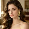 Cuffs para Orejas con Forma de Verano Europeo Americano Exagerados Pendientes de Botón Abstractos Pendientes Transfronterizos Largos con Diseño de Gota de Agua Completamente Diamantados Piedra Preciosa de Perla para Mujeres