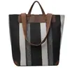 Bolsa de Hombro de Lona a Rayas y Bloques de Color de Gran Capacidad 2026 Nuevo Color de Moda Bolso de Mano para Viajes Bolso de Hombro Artístico de Moda Estilo Francés