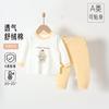 Ropa para Bebé Recién Nacido Infantil Algodón Suave Sin Costuras Manga Larga Conjunto de Dos Piezas Ropa de Casa Ropa de Otoño y Pantalones