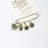 Venta Caliente Europea y Americana Estación Internacional Xiyin Broche de Navidad Dibujos Animados Santa Reno Regalo Copo de Nieve Cabeza de Anciano Accesorios