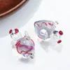 Colgante de collar de corazón de vidrio Materiales importados Vidrio hecho a mano Accesorios de joyería DIY Colgante Luz de lujo Nicho