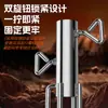 Estaca de Sol para Sombrilla de Acero Inoxidable Engrosada de Cuatro Puntas de Inserción Profunda con Doble Perilla de Bloqueo Tenedor de Tierra para Fijación de Parasol Exterior