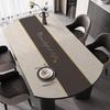 Mantel Ovalado para Mesa de Comedor Impermeable y Resistente al Aceite Sin Lavado Lujo Ligero Gama Alta Mantel Plegable Protección de Escritorio de Mesa Redonda
