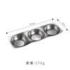 Venta Directa Cuadrado y Redondo de Acero Inoxidable Retro para Salsa, Plato para Pepinillos, Plato Vintage Japonés para Dip, Plato para Snacks, Vajilla