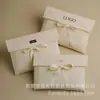 Venda Direta da Fábrica, Logo Personalizável, Bolsa de Tecido de Algodão Puro com Laço, Presente Estilo Ins, Joias, Roupas, Bolsa, Armazenamento de Presentes
