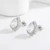 Aliexpress Amazon 2025 Pendientes de Moda Versátiles Pendientes Brillantes Forma de Gota de Agua Pera Pendientes de Ocho Corazones y Ocho Flechas para Mujeres
