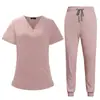 Uniforme de Enfermagem Lavável para Mulheres, Conjunto Cirúrgico Médico, Conjunto Cirúrgico para Comércio Exterior, Roupa de Médico, Uniforme Médico, Conjunto de Manga Curta Estilo Europeu e Americano