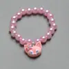 Comercio exterior transfronterizo pulsera de dibujos animados linda para niños imitación perla para niñas pulsera de cuentas de princesa joyería de resina colorida venta al por mayor
